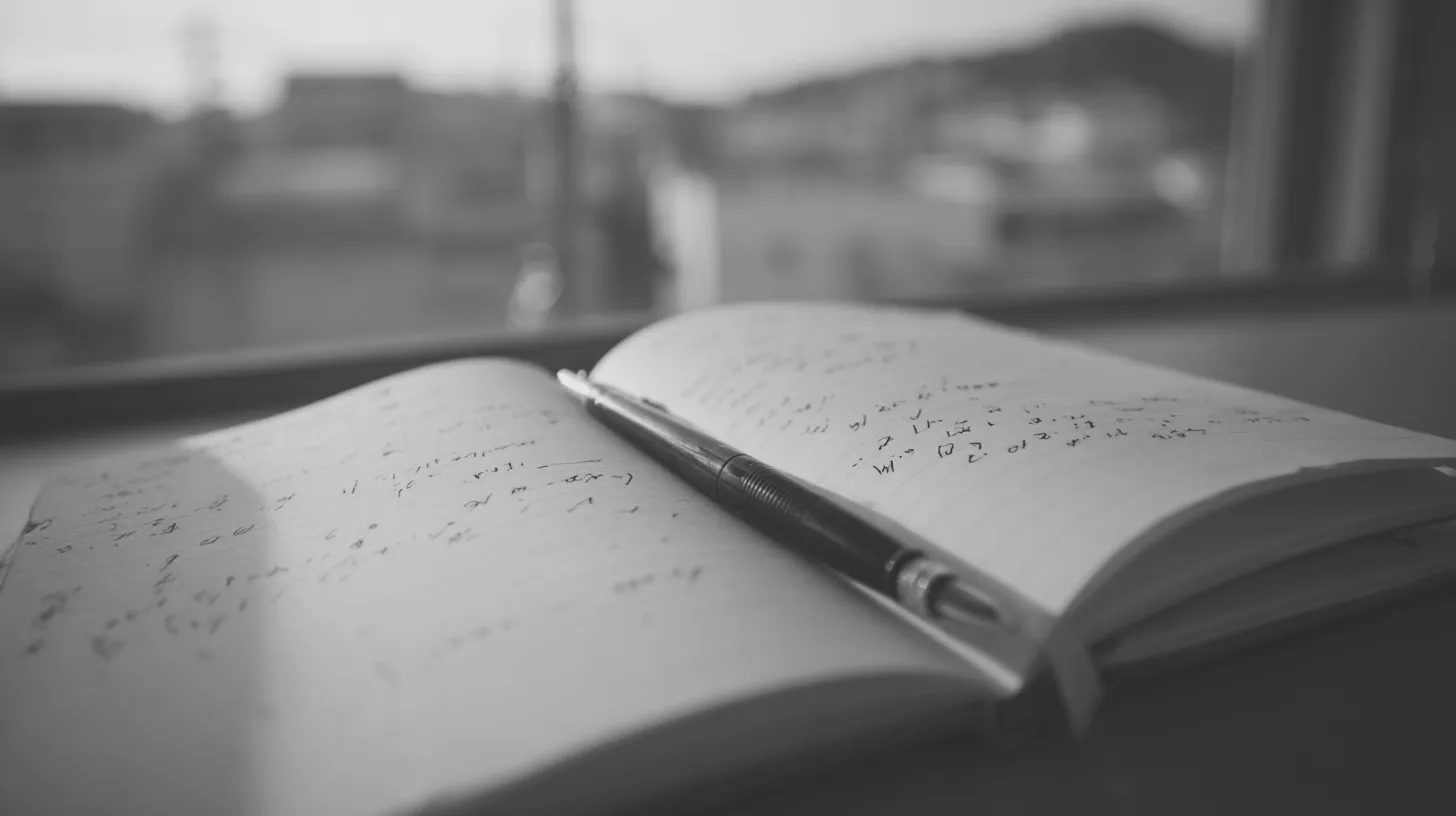 業務の引き継ぎ書、手書きで箇条書きされたノートとペン